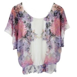 MAURICES Sheer Floral Blouse Size S